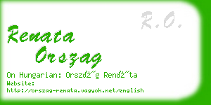 renata orszag business card